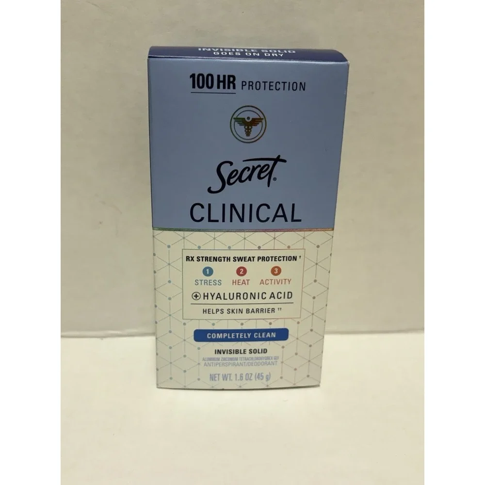 Secret Clinical Completely Clean Invisible Solid 100HR Antiperspirant 1.6 oz NEW
